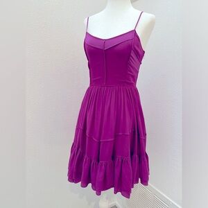 Juicy Couture Purple Silk Dress with Ruffles Hem